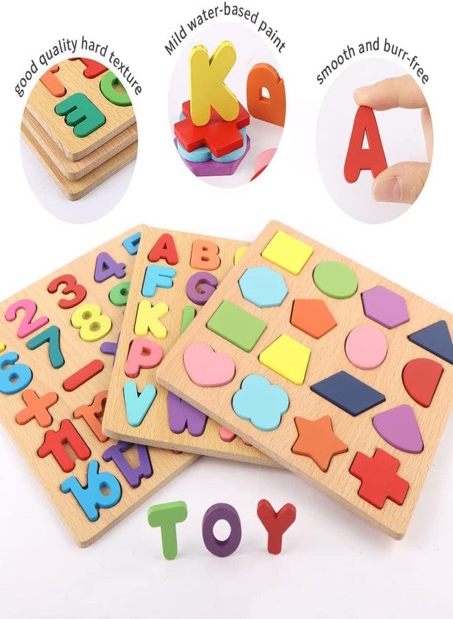 AMIRATE Wooden Learning Educational Board for Kids, Puzzle Toys for 2 Years Old Boys & Girls Educational Toys for Toddlers & Preschoolers, ABCD Toys for Kids(Alphabets, Numbers & Shapes) - Image 4